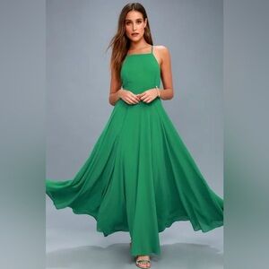 Lulu's Green Maxi Dress Size XS